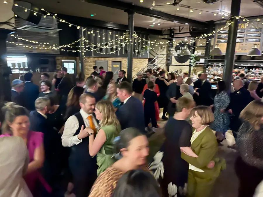 Barn dance under fairy lights